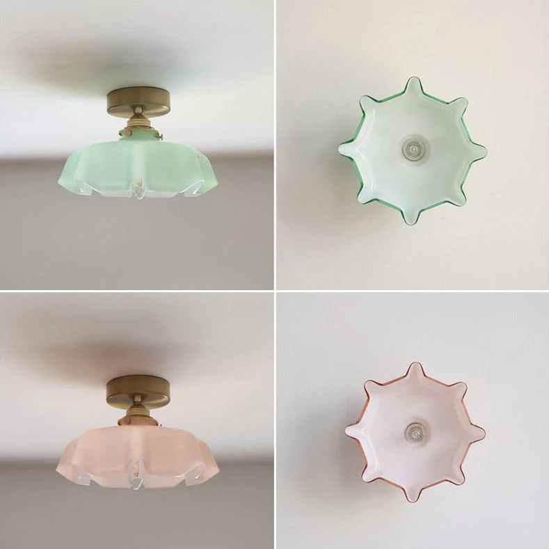 Elegant Violet Glass Flower Pendant And Ceiling Lights By Euroselle