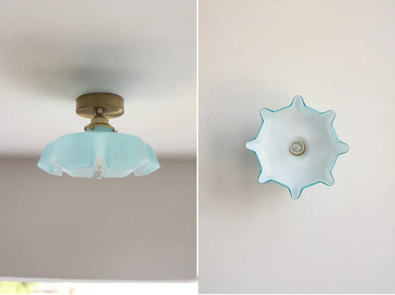 Elegant Violet Glass Flower Pendant And Ceiling Lights By Euroselle