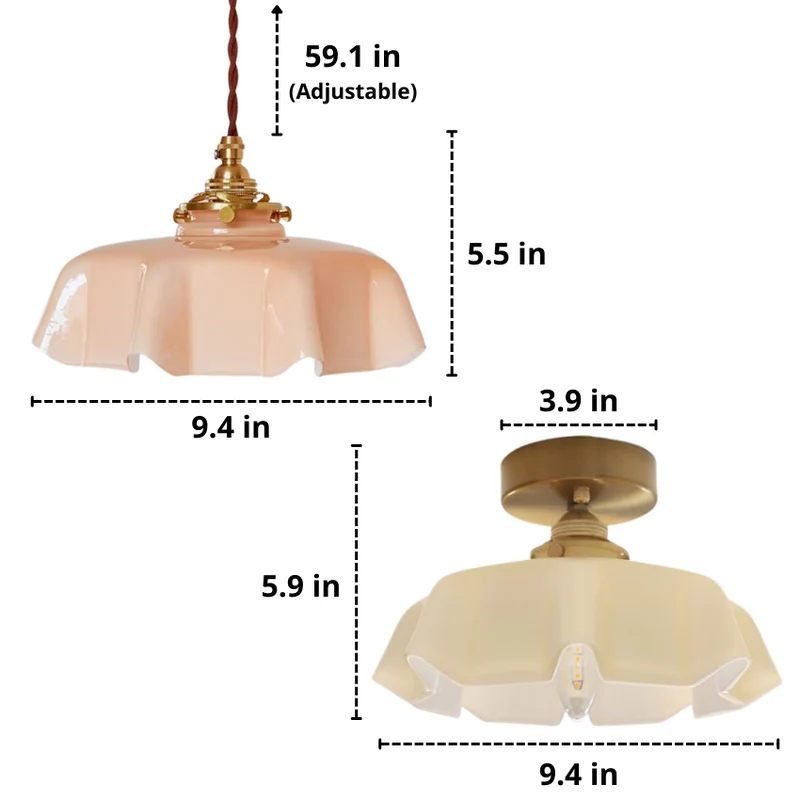 Elegant Violet Glass Flower Pendant And Ceiling Lights By Euroselle