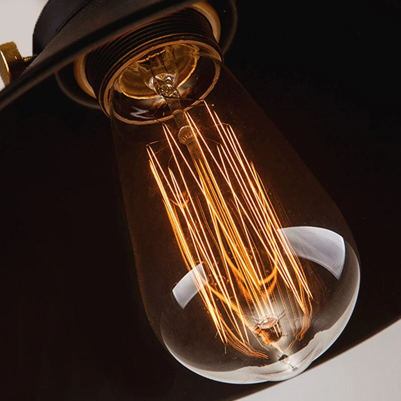 Euroselle Brass Cone Pendant Light With Vintage Industrial Look