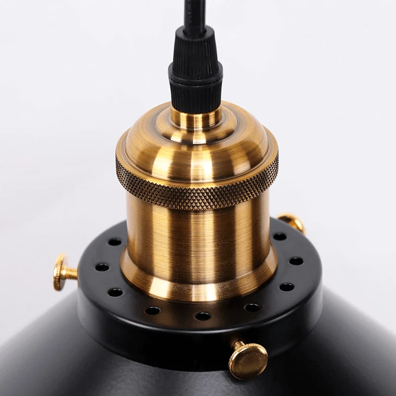 Euroselle Brass Cone Pendant Light With Vintage Industrial Look
