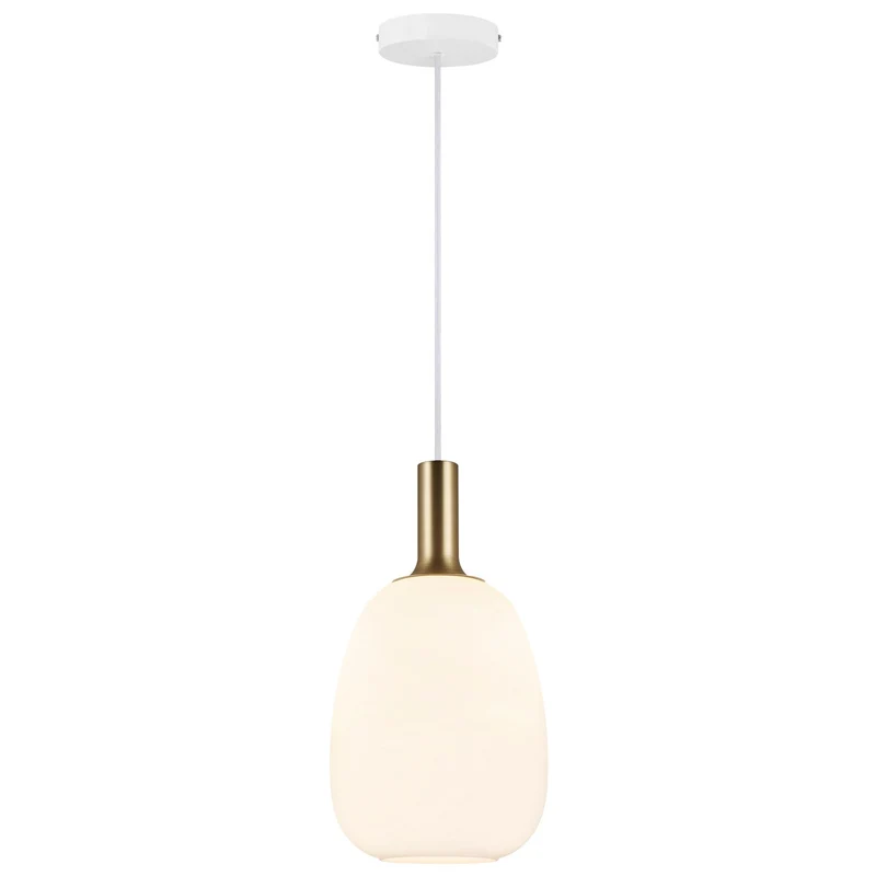 Alton 23 Pendant Light Euroselle Mouth Blown Glass Smoked Or Opal Glass With Brass And Black Stems