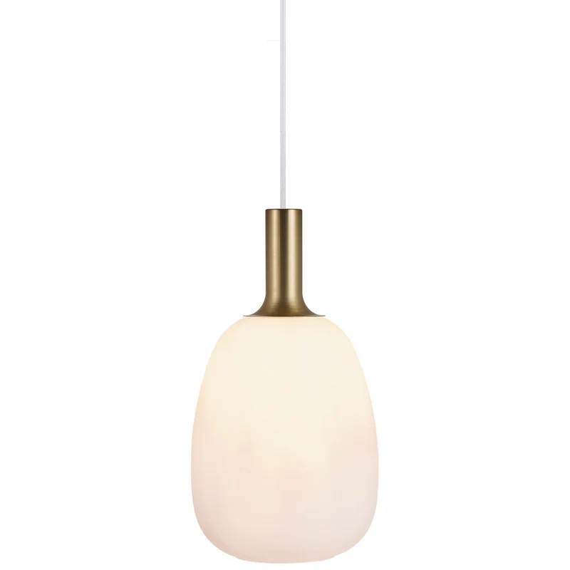 Alton 23 Pendant Light Euroselle Mouth Blown Glass Smoked Or Opal Glass With Brass And Black Stems