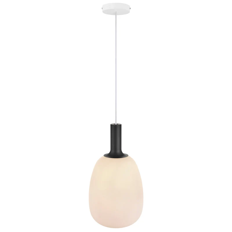 Alton 23 Pendant Light Euroselle Mouth Blown Glass Smoked Or Opal Glass With Brass And Black Stems