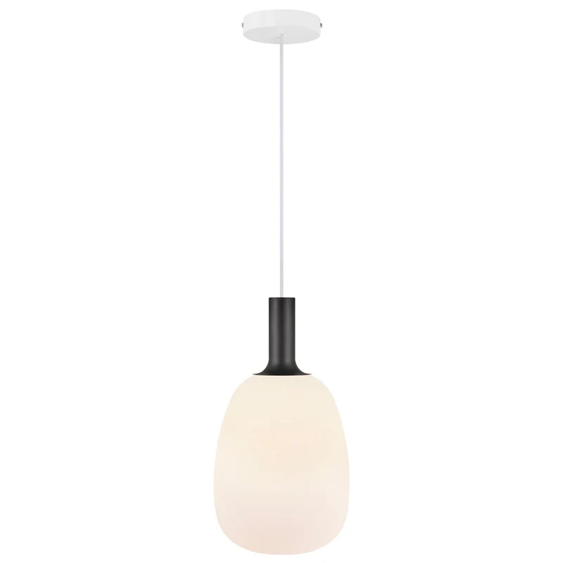 Alton 23 Pendant Light Euroselle Mouth Blown Glass Smoked Or Opal Glass With Brass And Black Stems