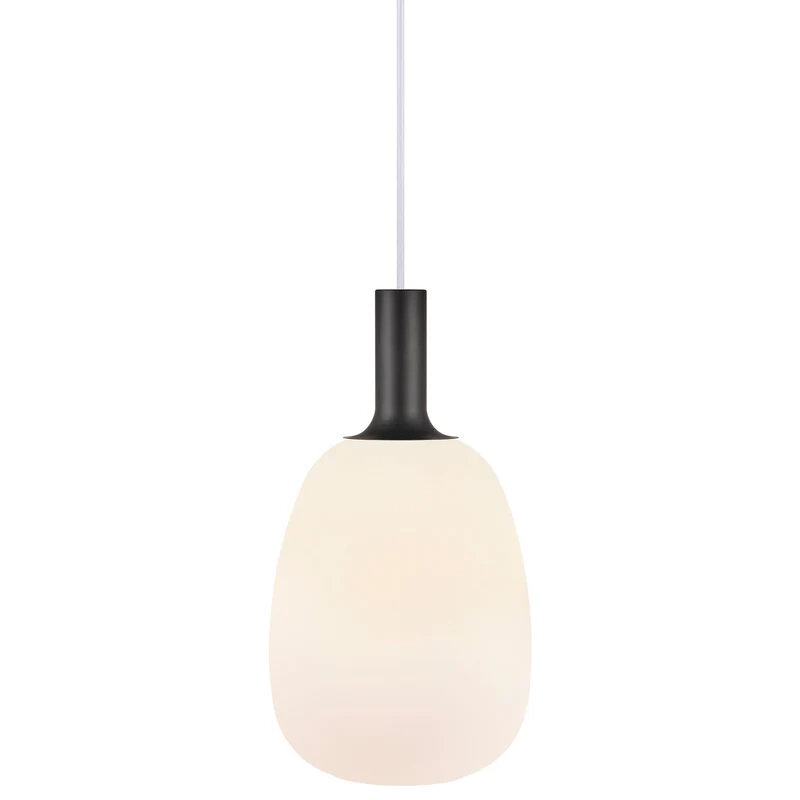 Alton 23 Pendant Light Euroselle Mouth Blown Glass Smoked Or Opal Glass With Brass And Black Stems