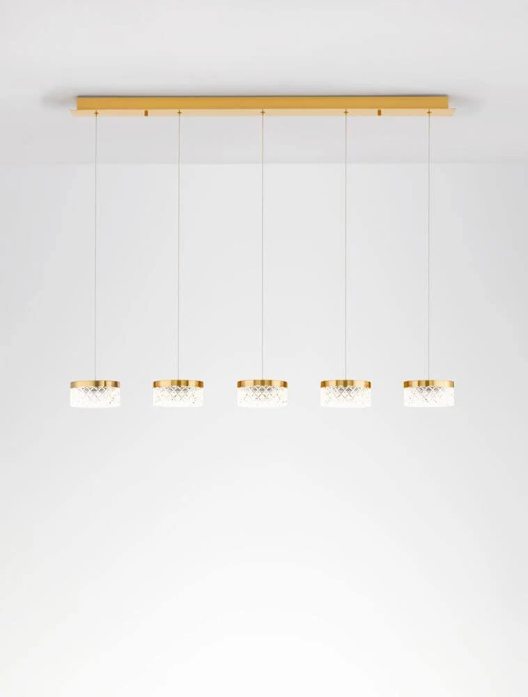 Bion LED Pendelleuchte 5-flammig 3000K Gold