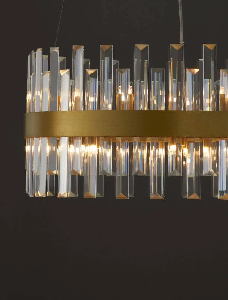 Crown Pendelleuchte 7-flammig Ø 55cm Gold-Satiniert