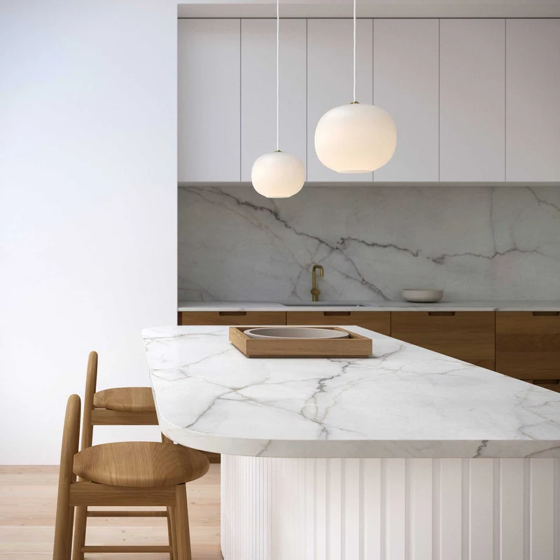 Navone Pendant Light Opal Shade Euroselle Lighting