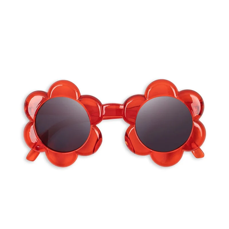 Junior-Sonnenbrille mit Blumenmotiv, rot