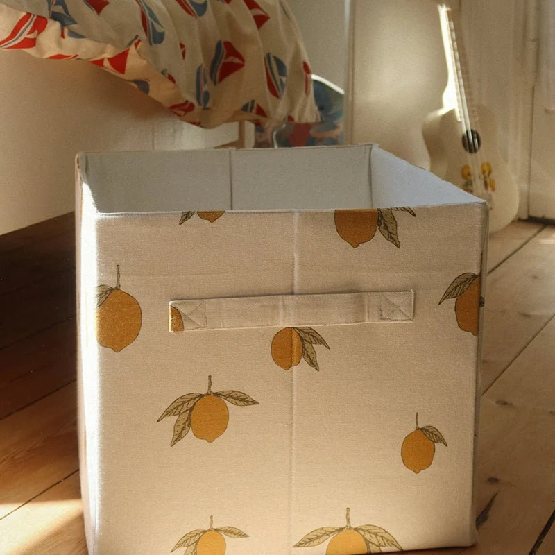 2-er-Pack Aufbewahrungsboxen aus Stoff zitronengelb