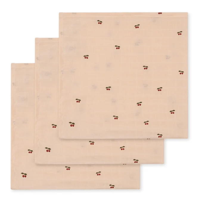 3-er-Pack Stoffwindeln Kirschrot