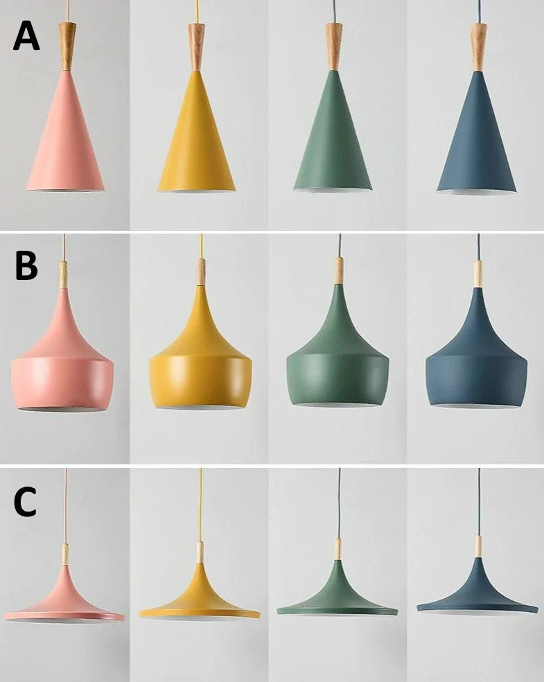 Boe Colorful Nordic Pendant Lights by Euroselle Four Color Finishes