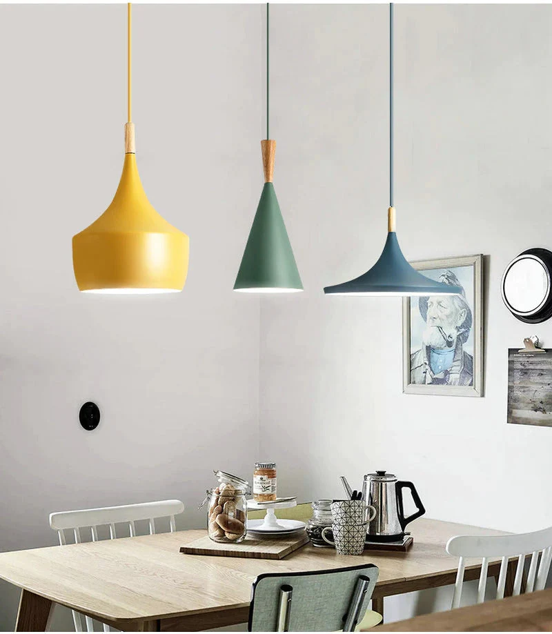 Boe Colorful Nordic Pendant Lights by Euroselle Four Color Finishes