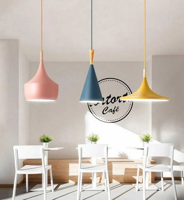 Boe Colorful Nordic Pendant Lights by Euroselle Four Color Finishes