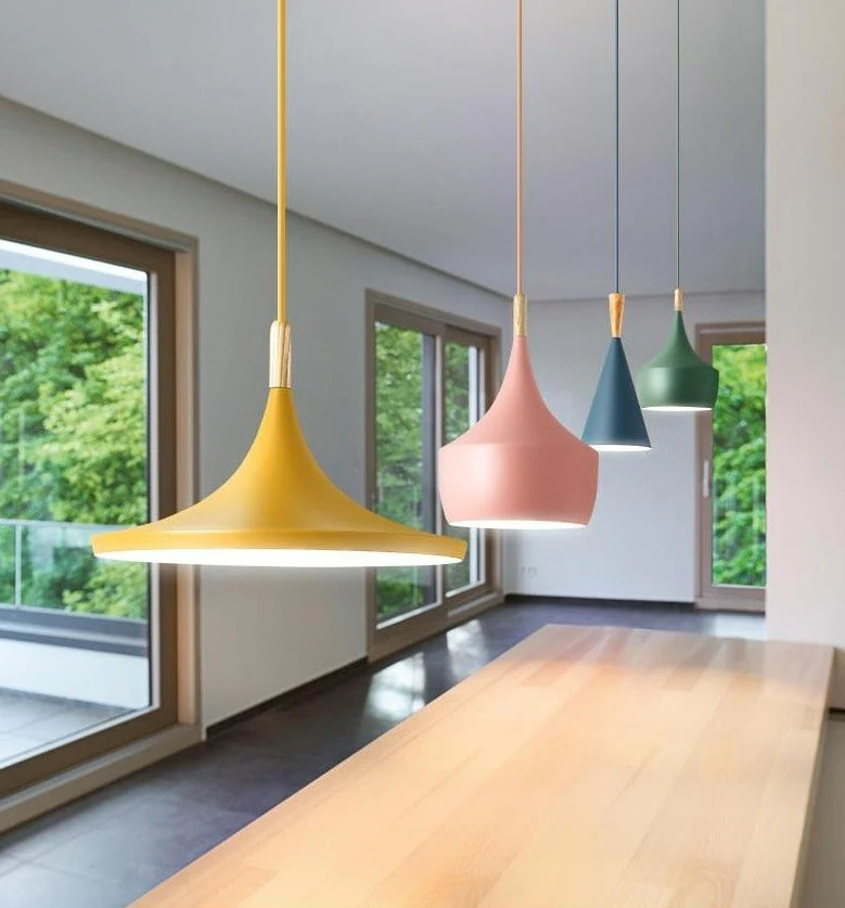 Boe Colorful Nordic Pendant Lights by Euroselle Four Color Finishes