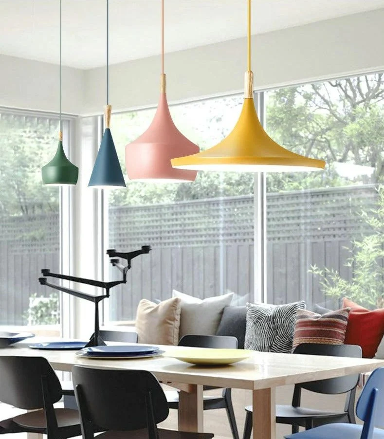 Boe Colorful Nordic Pendant Lights by Euroselle Four Color Finishes
