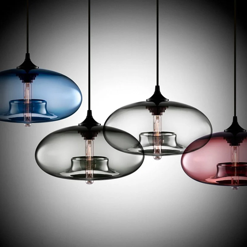 Galloway Glass Pendant Lights Euroselle Art Deco Inspired