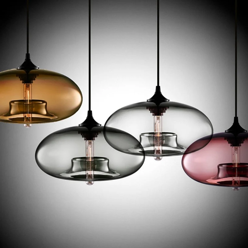 Galloway Glass Pendant Lights Euroselle Art Deco Inspired