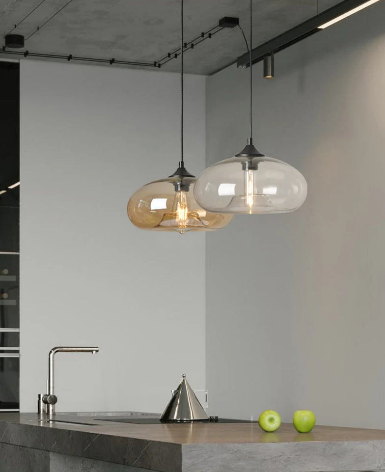Galloway Glass Pendant Lights Euroselle Art Deco Inspired