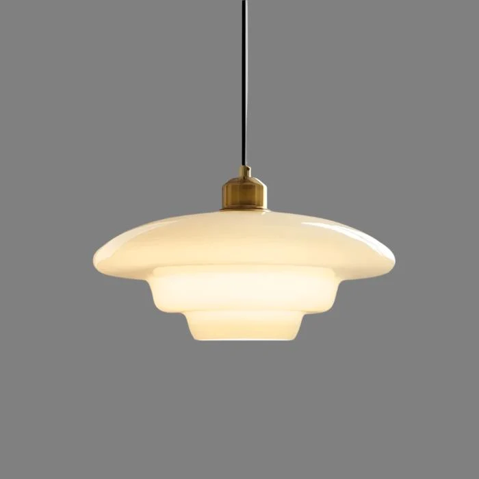 Alora White Glass Pendant Light Euroselle Mid Century Charm
