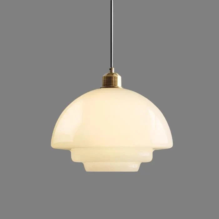 Alora White Glass Pendant Light Euroselle Mid Century Charm