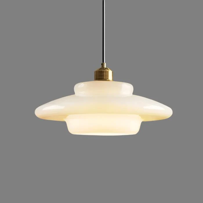 Alora White Glass Pendant Light Euroselle Mid Century Charm