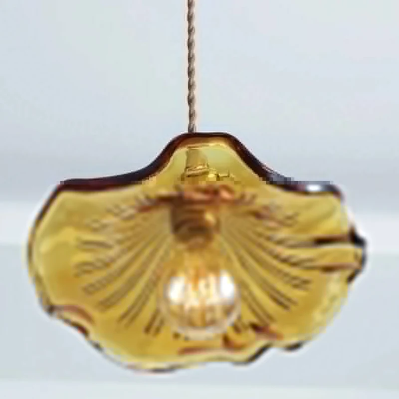 Aurelia Hibiscus Scalloped Glass Pendant Light For Vintage Kitchens With Adjustable Suspension