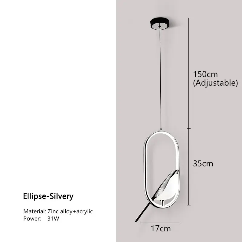 Lumina Nightbird LED Pendant Lamp Chandelier For Kitchen And Bedroom Euroselle