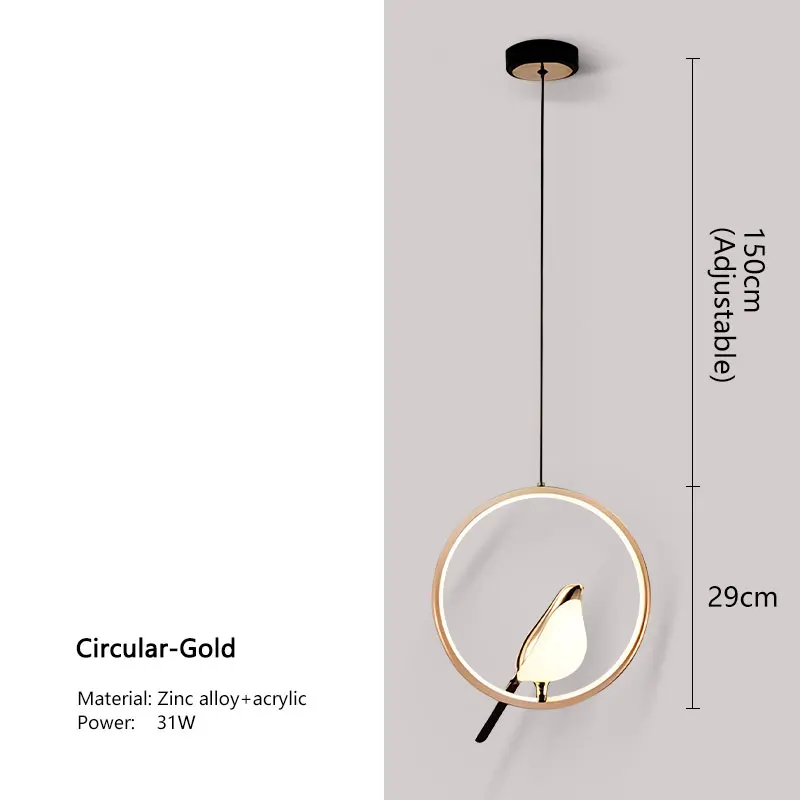 Lumina Nightbird LED Pendant Lamp Chandelier For Kitchen And Bedroom Euroselle
