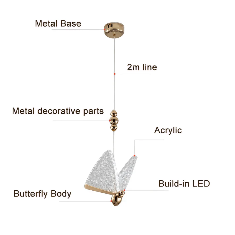 Euroselle Butterfly Pendant Chandelier Ceiling Light