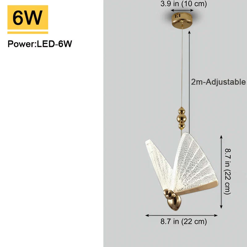 Euroselle Butterfly Pendant Chandelier Ceiling Light