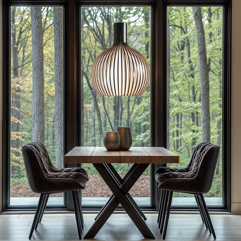 Euroselle Nordic Wooden Cage Pendant Light Chandelier