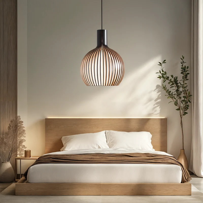 Euroselle Nordic Wooden Cage Pendant Light Chandelier