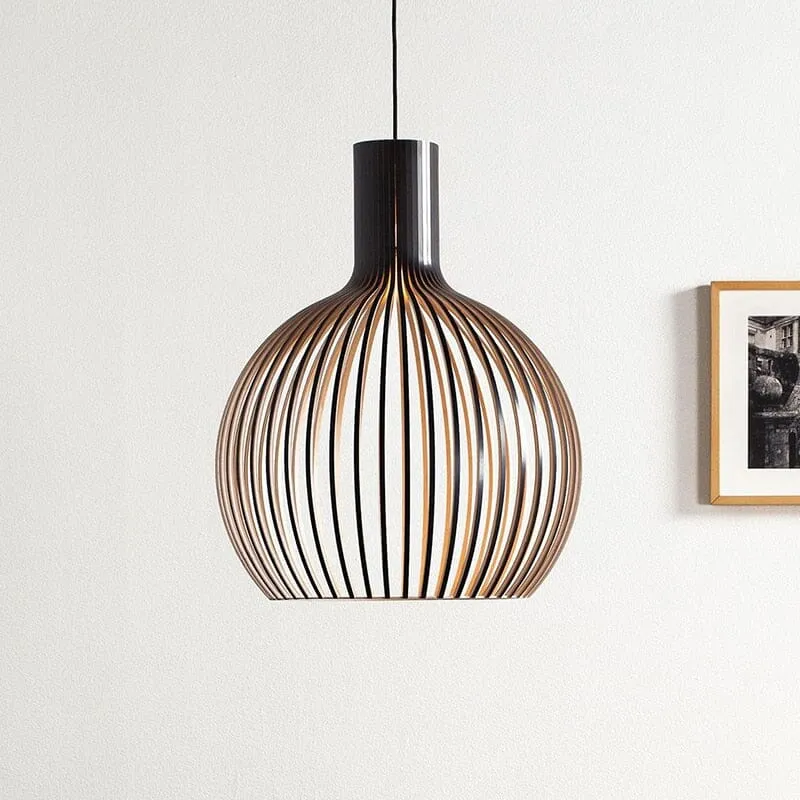 Euroselle Nordic Wooden Cage Pendant Light Chandelier