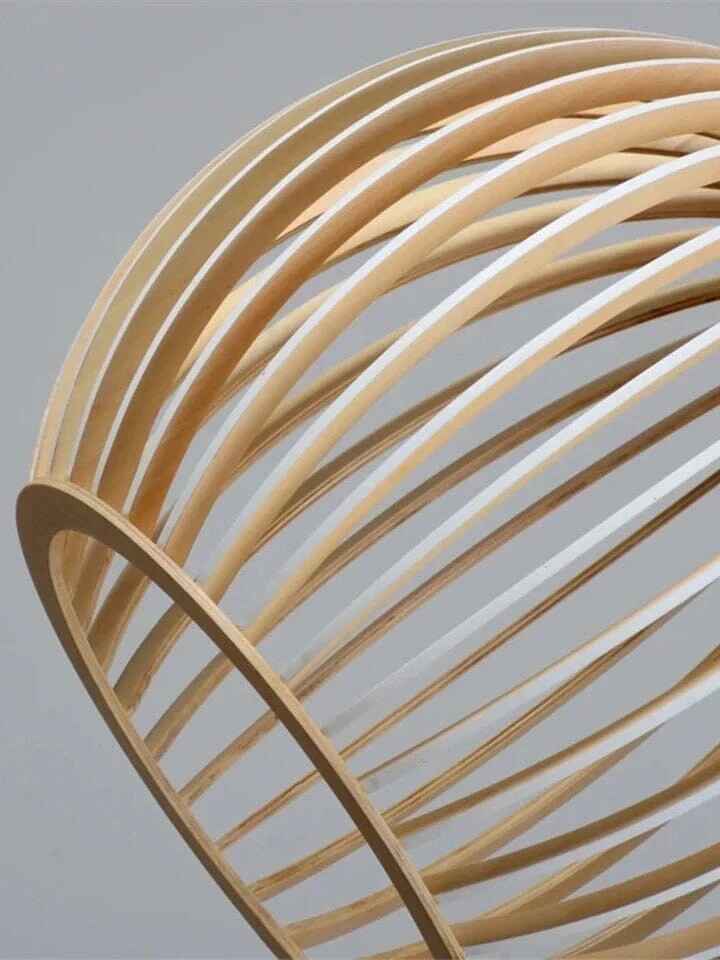 Euroselle Nordic Wooden Cage Pendant Light Chandelier