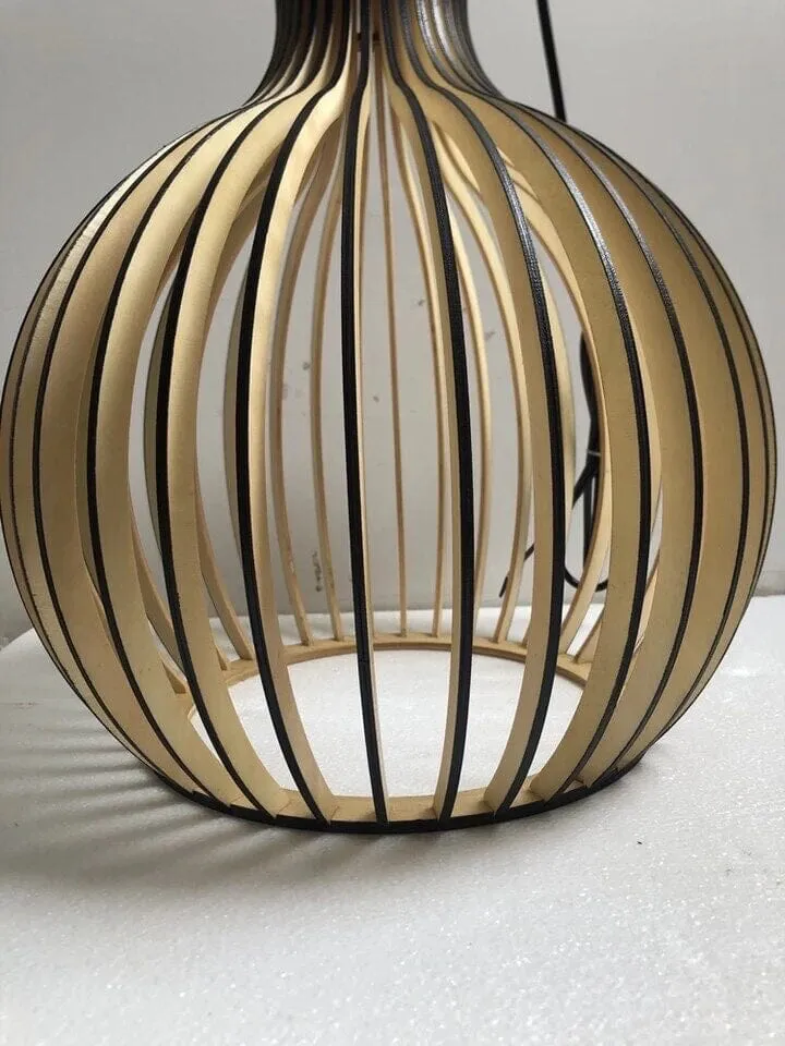 Euroselle Nordic Wooden Cage Pendant Light Chandelier
