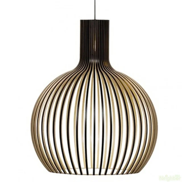 Euroselle Nordic Wooden Cage Pendant Light Chandelier
