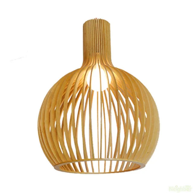 Euroselle Nordic Wooden Cage Pendant Light Chandelier