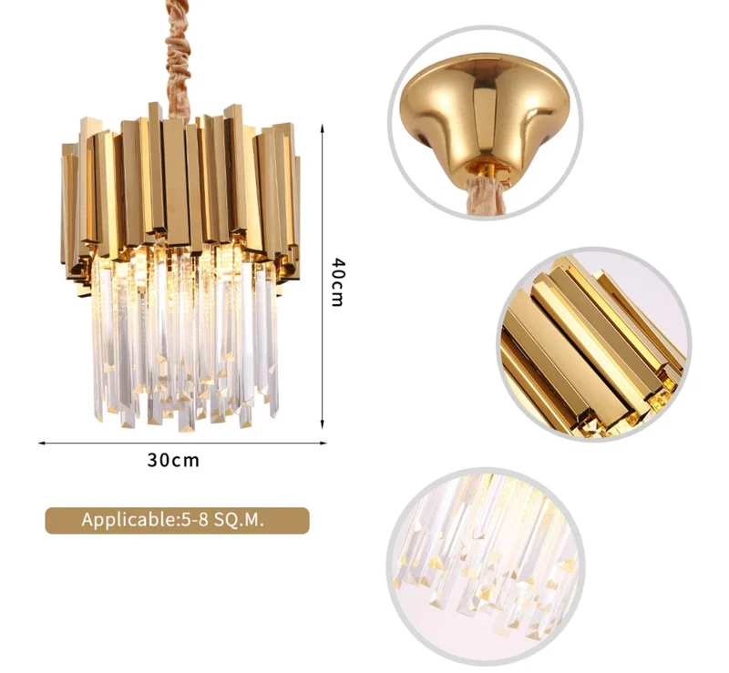Euroselle Elizabeth Crystal Pendant Light For Homes