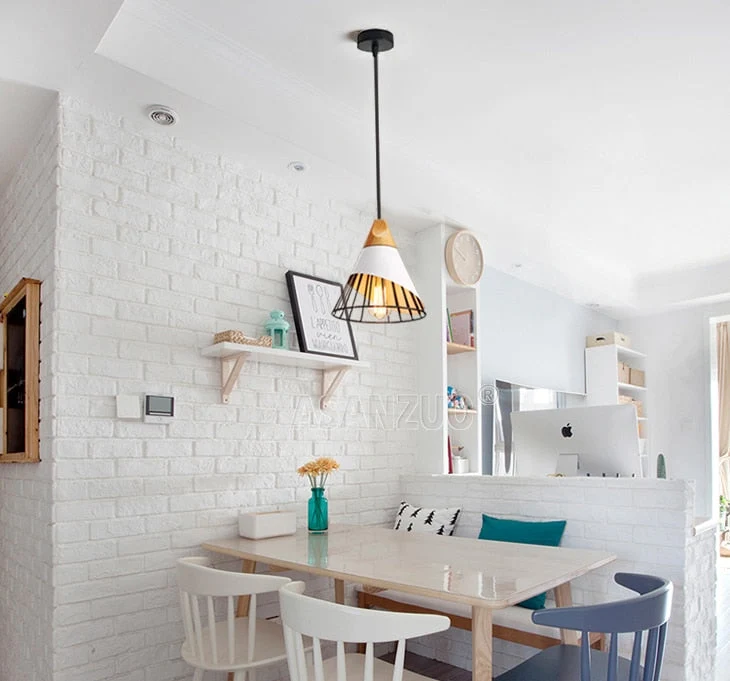 Euroselle Contemporary Wooden Cone Pendant Lighting