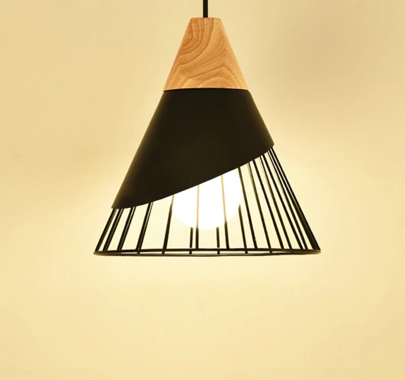 Euroselle Contemporary Wooden Cone Pendant Lighting