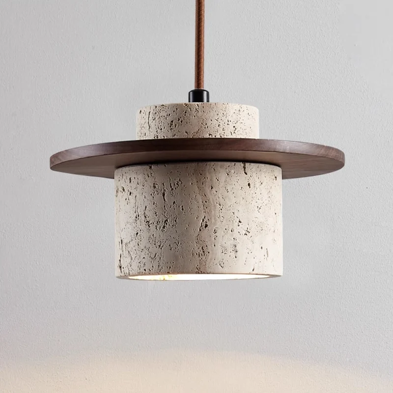 AuroraStone Travertine Ceiling Mount Pendant Light Fixture Euroselle