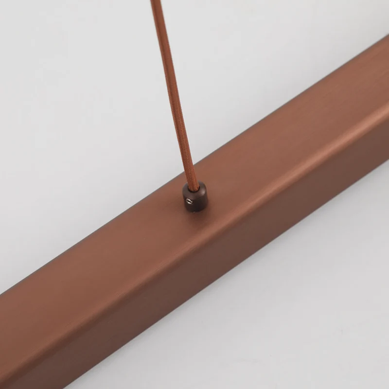 Novare Modern Linear Metal LED Pendant Light In Black And Brown