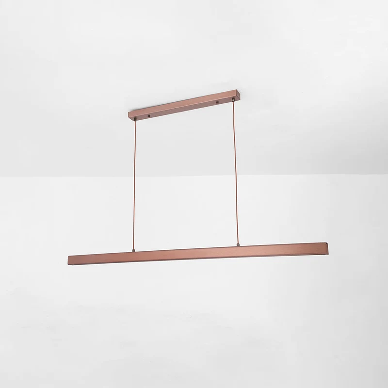 Novare Modern Linear Metal LED Pendant Light In Black And Brown
