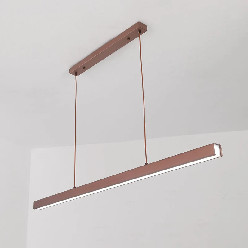 Novare Modern Linear Metal LED Pendant Light In Black And Brown