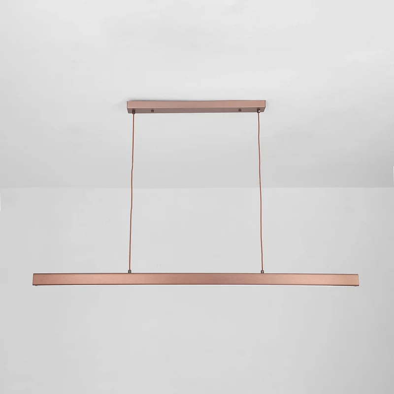 Novare Modern Linear Metal LED Pendant Light In Black And Brown