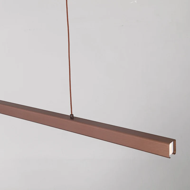 Novare Modern Linear Metal LED Pendant Light In Black And Brown