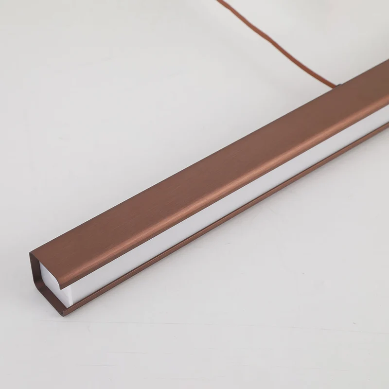 Novare Modern Linear Metal LED Pendant Light In Black And Brown