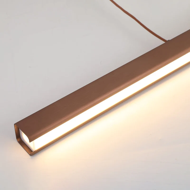 Novare Modern Linear Metal LED Pendant Light In Black And Brown